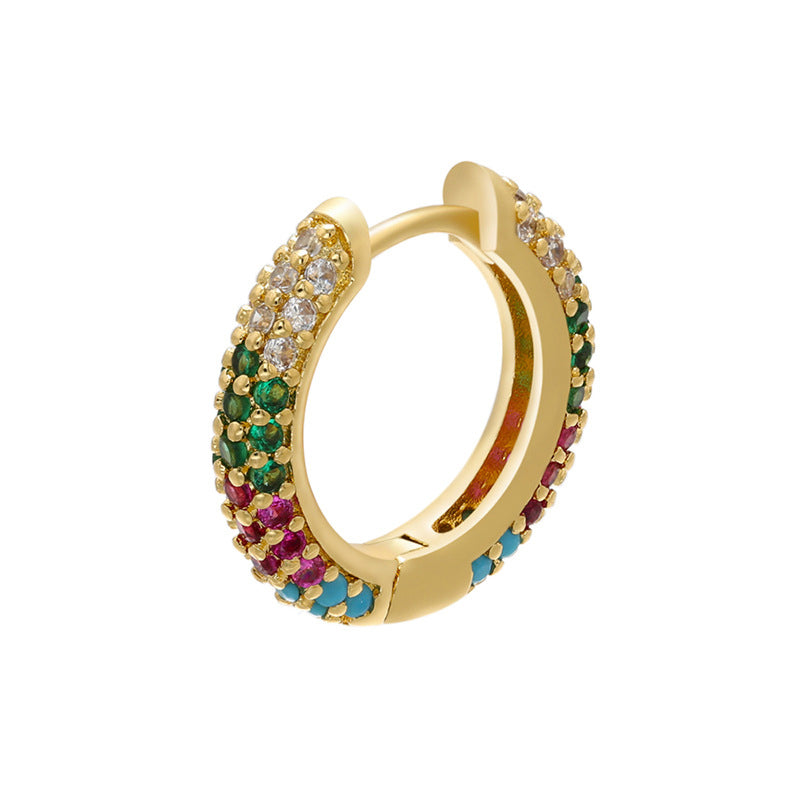 Venta al por mayor Pendientes Latón Colorido Pendientes redondos Mujer Luz Lujo OLY-ES-BJ002